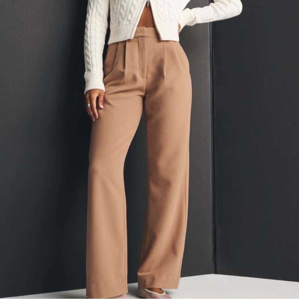 Abercrombie & Fitch Camel Wide-Leg Pants